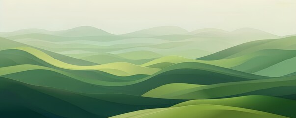 Obraz premium A green hillside with a few trees