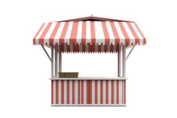 Create Striped Market Stall with Transparent Background