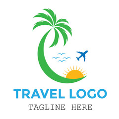 Logo design for travel lovers with white background modern design