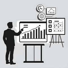 Vector of a person presenting.