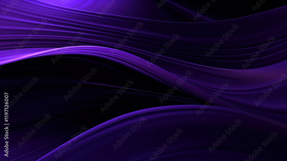 Poster minimalistic dark purple graphic lines create a soothing visual experience with elegant curves in a 