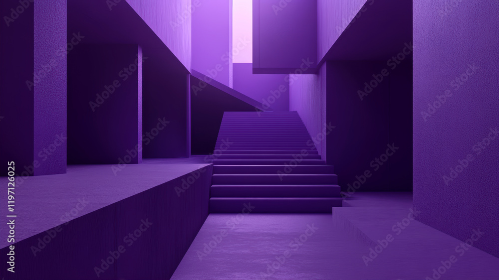 Aufkleber minimalistic dark purple geometric shapes create a serene and modern space with layered structures a