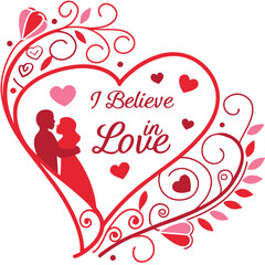 I believe love valentines day vector