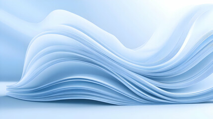 Abstract 3D Blue Wave Background Illustration