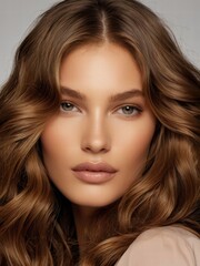 Fototapeta premium beautiful model with long hair