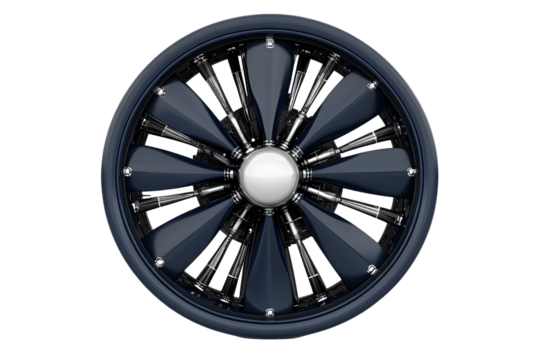 Design Dark Blue Turbine Wheel, Transparent Background Kaos.  Graphic Resource Download.