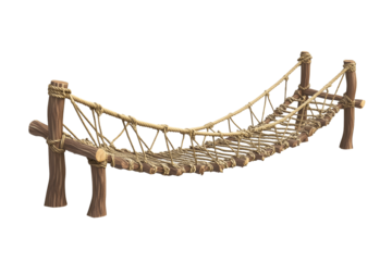 Create Rope Bridge 3D Model with Transparent Background Kaos