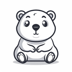 Cute Flat Vector Logo of a Ground Hog in Black and White