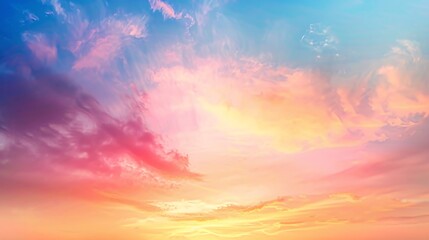 Fototapeta premium A beautiful sky with a pink and orange sunset