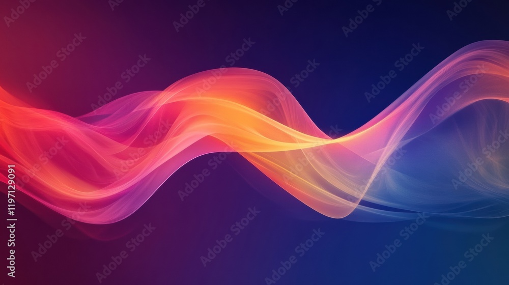 Poster abstract colorful wave design with ample copy space for text and branding purposes. generative ai