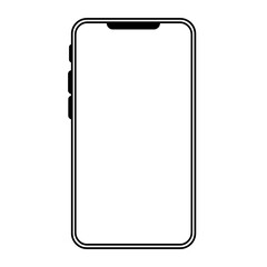 Simple smart phone line icon isolated on a transparent background png