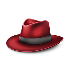 Stylish red cowboy hat with a black band, ideal for outdoor events, parties, or a bold fashion statement.