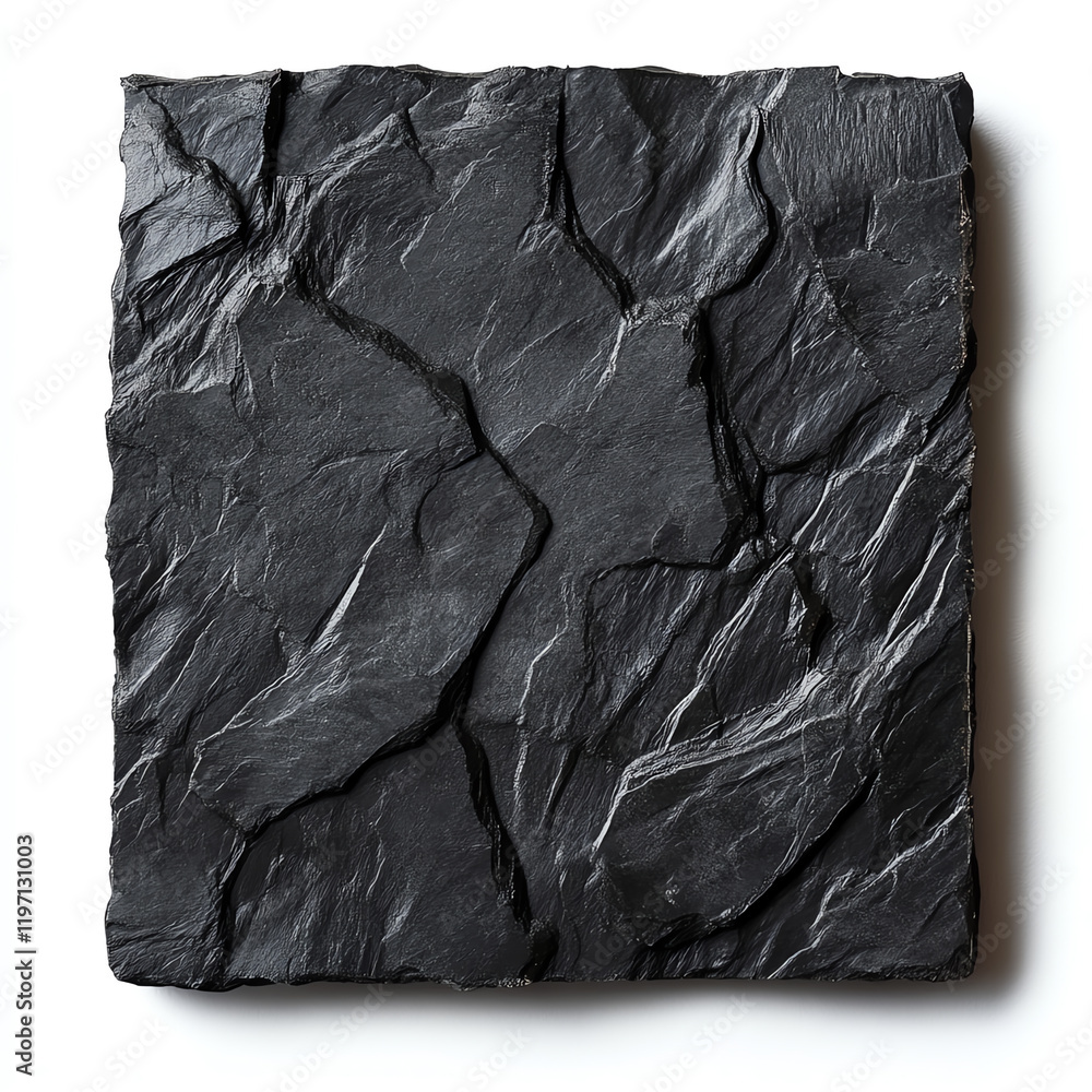 Poster textured black slate surface with unique cracks and details, perfect for backgrounds and design proj