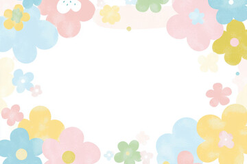 Soft Pastel Floral Frame for Invitations or Decor