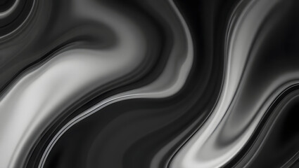 Abstract swirling black and gray fluid background with smooth transitions
