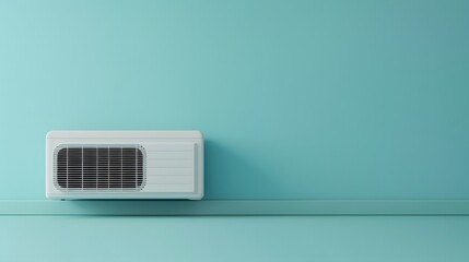A white air conditioner is on a wall