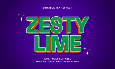 zesty lime cartoon editable text effect