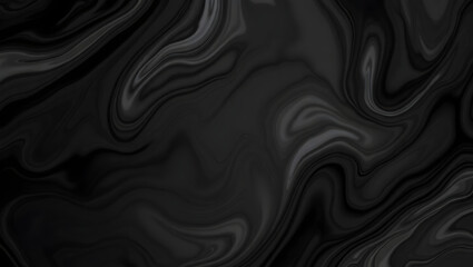 Abstract Black Marble Swirls Texture Background with Flowing Ink Patterns