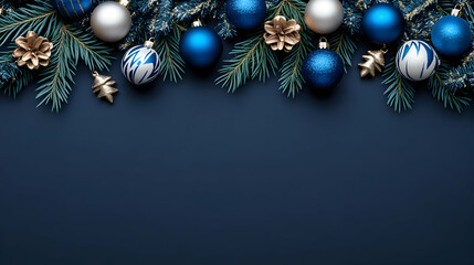 Festive Blue and Gold Christmas Background