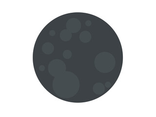 Isolated new dark gray full moon icon