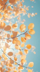 Golden autumn leaves, sunlight, bokeh background, nature, phone wallpaper