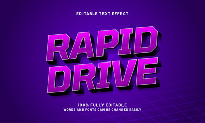 rapid drive editable text effect with a super race and speed theme
