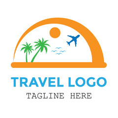 Naklejka premium Simple travel agency logo design with professional stylish modern design