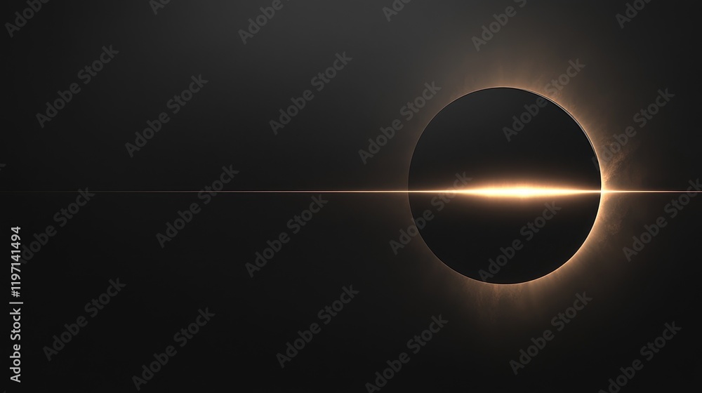 Poster minimalist black wallpaper with a subtle gradient, evoking the edge of a solar eclipse, where a soft