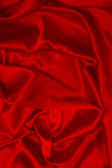 Obraz premium Rich and luxury red silk fabric texture background.