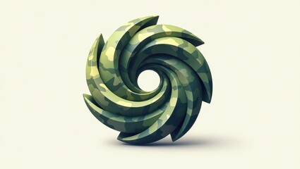 spiral with camouflage technology icons 2d flat icons illustration