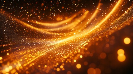 Fototapeta premium Abstract Orange and Blue Light Trails, Futuristic Technology Background