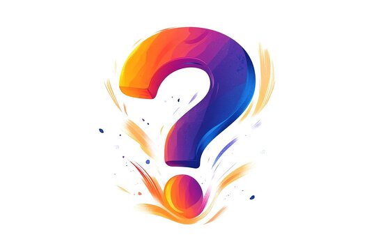 Colorful question mark with vibrant trails.  A dynamic graphic representing curiosity and inquiry. - Powered by Adobe