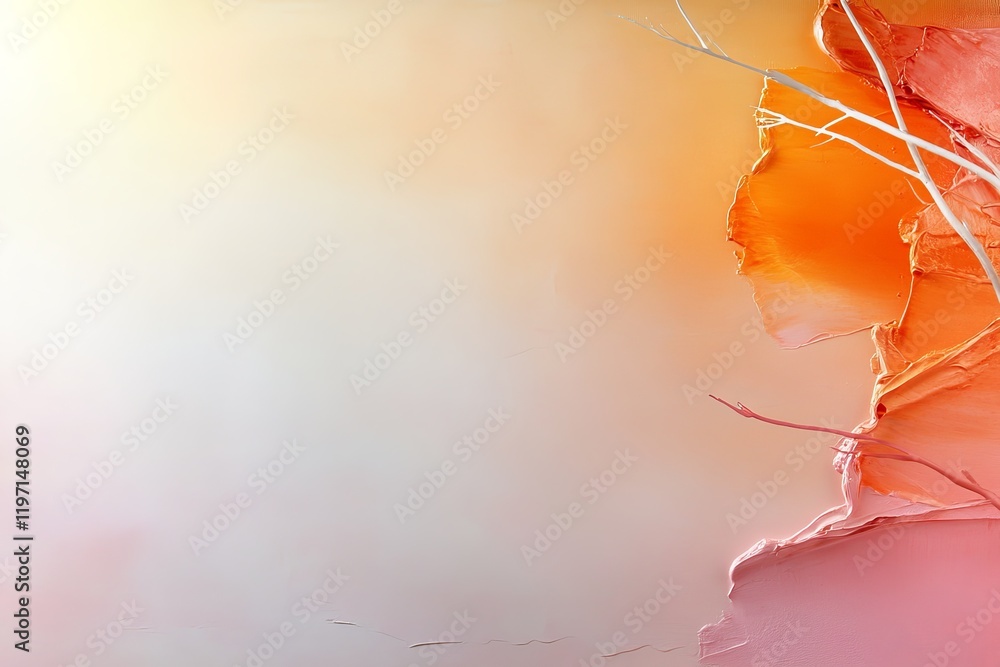 Aufkleber abstract composition of vibrant colors blending softly in a gradient style with organic elements on 