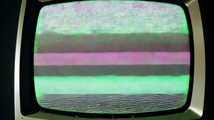 Analog crt tv showing static noise and color bars - Powered by Adobe