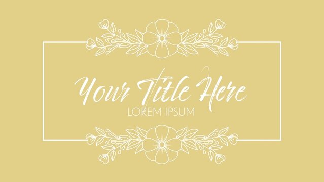 Romantic Wedding Title With Flowers