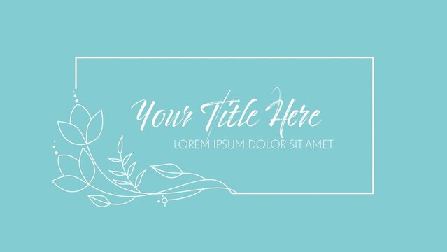 Elegant Animated Wedding Title