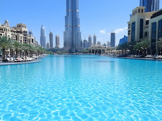 Obraz premium Cityscape Poolside Photo