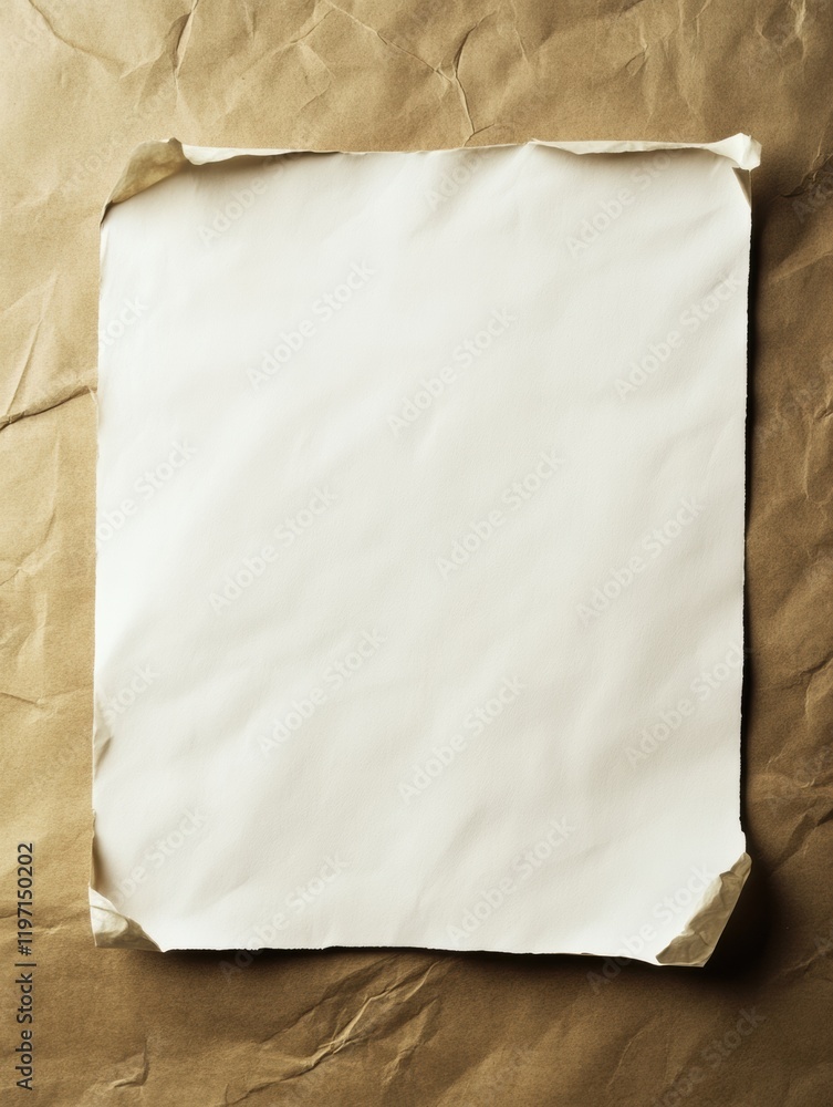 Leinwandbilder blank paper on textured brown background for creative mock up and text placement. generative ai