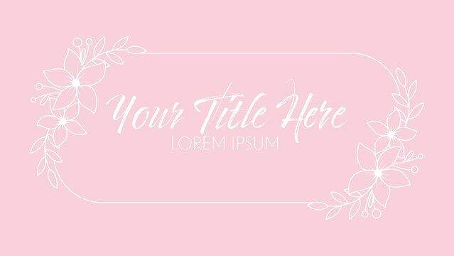 Soft Colors Animated Wedding Title