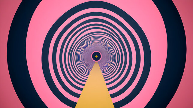 A hypnotic abstract design featuring circular and spiral shapes in bright, pulsating colors 