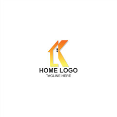 letter k logo icon for building and landmark with creative illustration