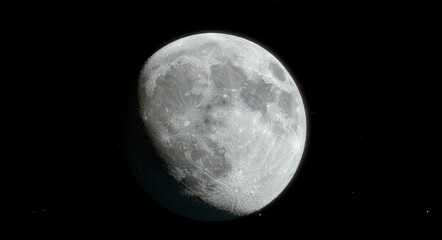 Fototapeta premium Lunar Precision: A Telescope's View of the Moon.