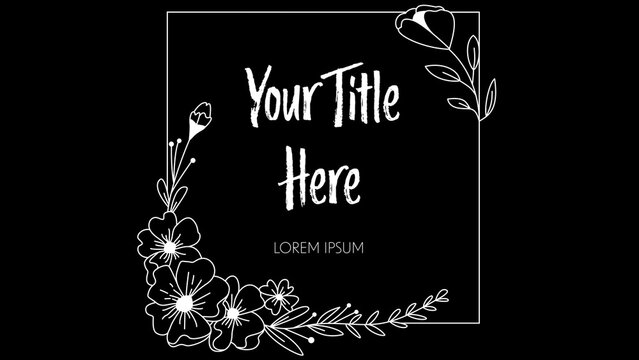 Animated Wedding Title With Flowers