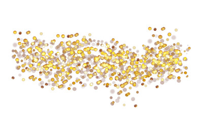 Golden bokeh dust explosion on transparent background