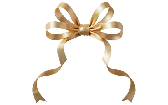 yellow bow on transparent background
