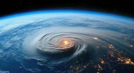 Obraz premium Natural Disaster Phenomena on Earth Viewed from Satellite.