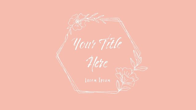 Soft Colors Wedding Title With Flowers