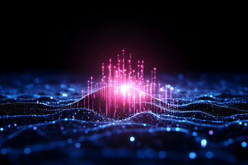 Fototapeta premium Abstract 3D Data Wave Background