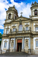 Historic Bom Jesus Sanctuary in Braga in Portugal with Baroque Design and cloudy beautiful sky