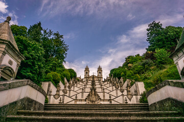 Historic Bom Jesus Sanctuary in Braga in Portugal with Baroque Design and Captivating Landscape in...